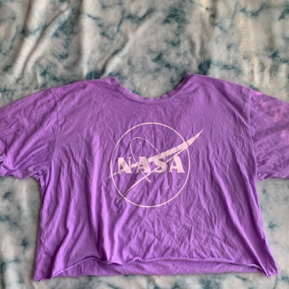Purple NASA Crop TEE